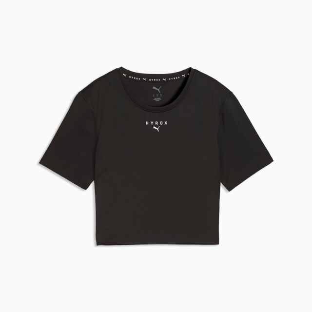 PUMA x HYROX トレーニングウエア PWRMODE クロップ 半袖 Tシャツ レディース 26FW ブラック 529328_01