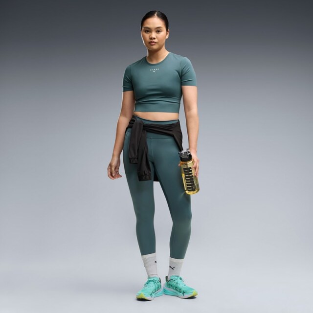 PUMA x HYROX トレーニングウエア PWRMODE クロップ 半袖 Tシャツ レディース 26FW ハーブガーデン 529328_69