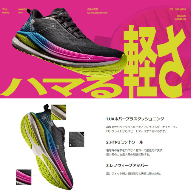 アンダーアーマー ランニングシューズ UAベロシティ SPD メンズ 26FW