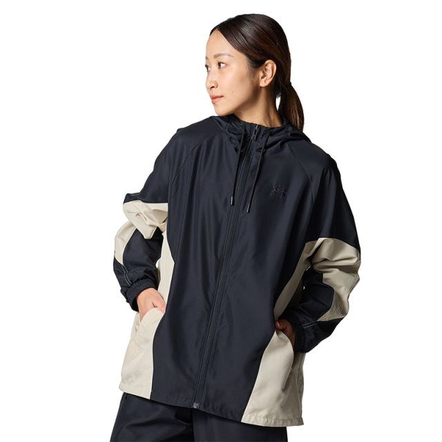 アンダーアーマー UAメッシュ ライナー ウーブン フルジップ フーディー ウィメンズ 25SS ブラック グレー(6001385)