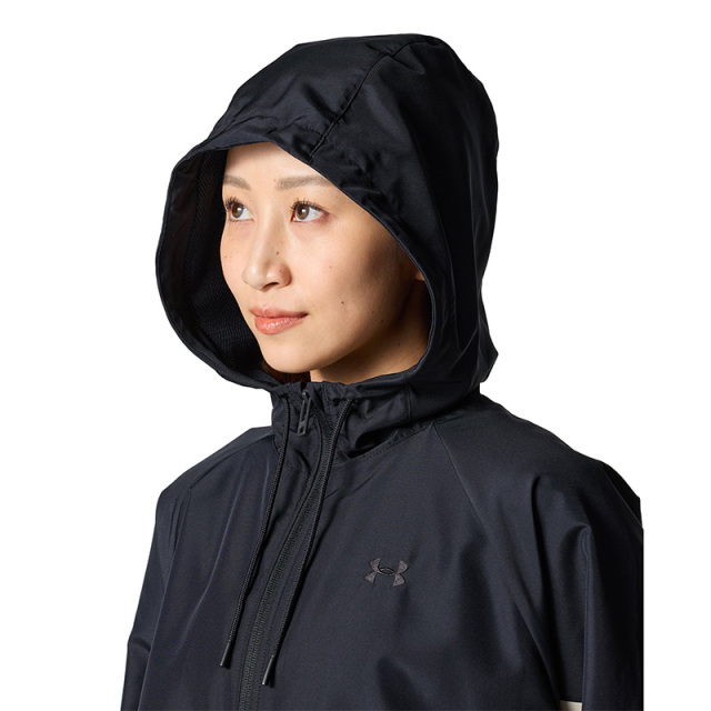 アンダーアーマー UAメッシュ ライナー ウーブン フルジップ フーディー ウィメンズ 25SS ブラック グレー(6001385)