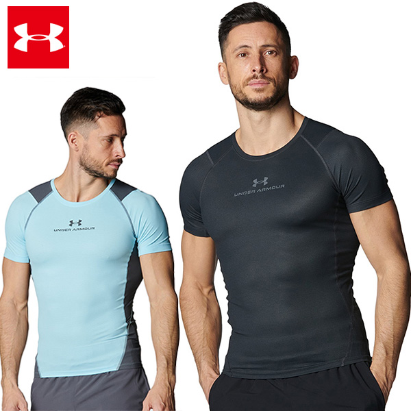 アンダーアーマー UAアイソチル ベント コンプレッション ショートスリーブ シャツ メンズ 25SS ブラック ブルー (6001532)