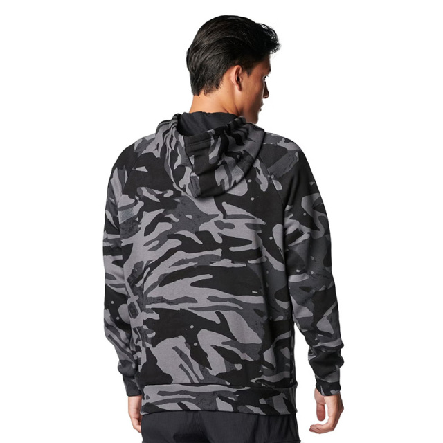 アンダーアーマー UAライバルフリース オールオーバー プリント フーディ メンズ 25FW ブラック グレー (6003957) 