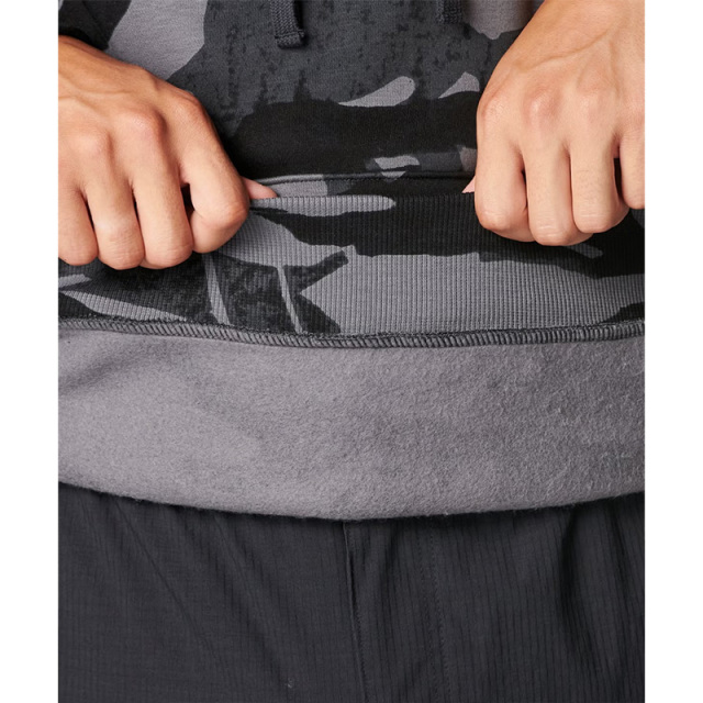 アンダーアーマー UAライバルフリース オールオーバー プリント フーディ メンズ 25FW ブラック グレー (6003957) 