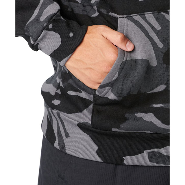 アンダーアーマー UAライバルフリース オールオーバー プリント フーディ メンズ 25FW ブラック グレー (6003957) 