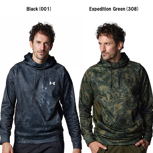 アンダーアーマー UAアーマーフリース カモ フーディー メンズ 25FW ブラック カーキ (6007737)