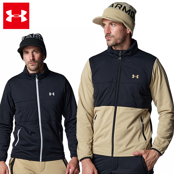 アンダーアーマー UAドライブ プロ インサレーテッド ハイブリッド フルジップ ジャケット メンズ 25FW ブラック カーキ (6007924)