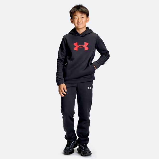 UAアーマーフリース ビッグロゴ フーディー トレーニング キッズ ジュニア ボーイズ 26FW