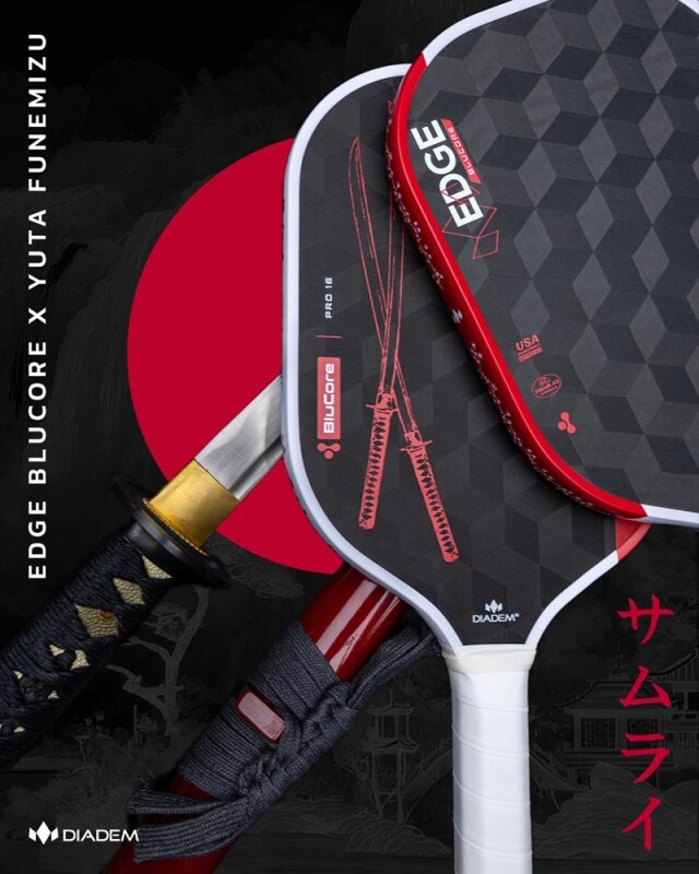 DIADEM ピックルボールパドル EDGE BLUCORE PRO16 YUTA 26FW レッド
