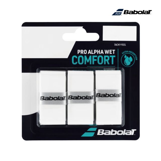 Babolat　Pro Alpha Wet X3　ホワイト　653054-wh　オーバーグリップ　3本入り