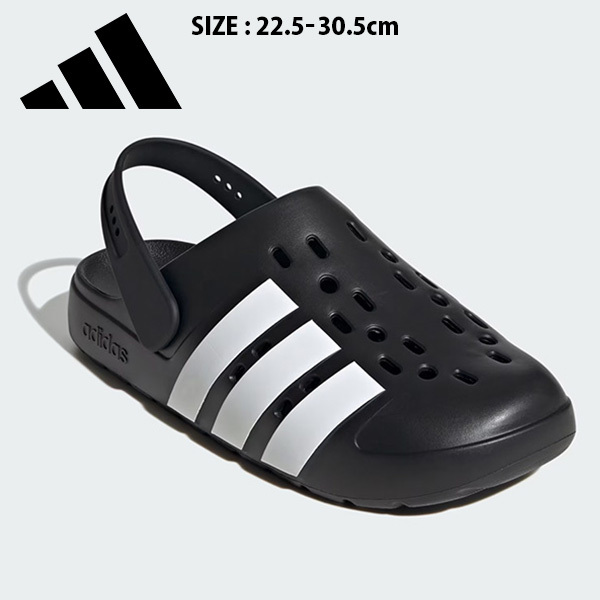 アディダス アディレッタ クロッグ 2.0 ユニセックス 26SS ブラック×ホワイト (JQ8058) adidas スポーツサンダル ADILETTE CLOG メンズ レディース 大きいサイズ 22.5～30.5cm