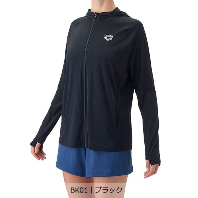 アリーナ 【ARENA ESSENCE】フィットネスラッシュガード レディース 26FW ブラック ホワイト AS6FWF32L