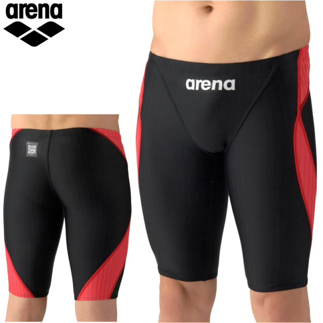 アリーナ 競泳水着 アクアレーシングスパッツ メンズ 26SS ハーフレッグ ブラック AS6SRC54M arena 公式大会可 スイムウェア ひざ上丈 AQUA RACING