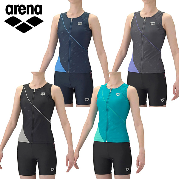 アリーナ 【すらっとセパ】フィットネスセパレーツ（カバーバック/ミドルレッグ/差し込みパッド）レディース 26SS AS6SWF45L