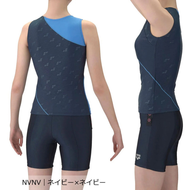 アリーナ 【すらっとセパ】フィットネスセパレーツ（カバーバック/ミドルレッグ/差し込みパッド）レディース 26SS AS6SWF45L