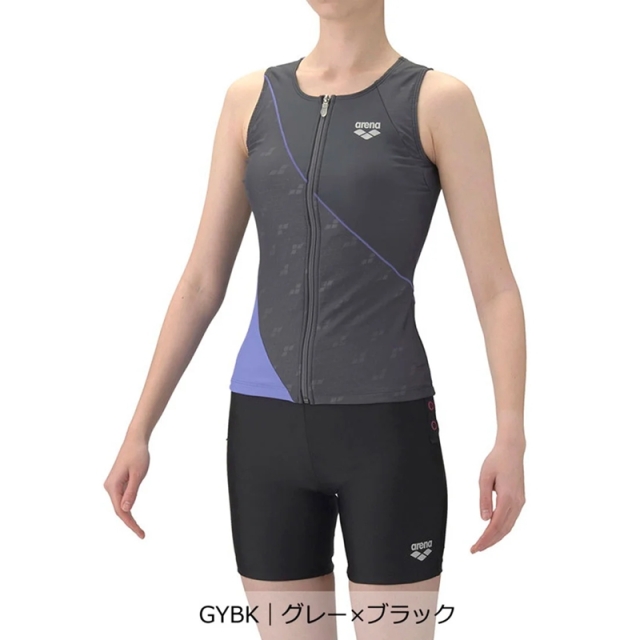 アリーナ 【すらっとセパ】フィットネスセパレーツ（カバーバック/ミドルレッグ/差し込みパッド）レディース 26SS AS6SWF45L