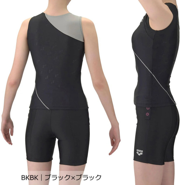 アリーナ 【すらっとセパ】フィットネスセパレーツ（カバーバック/ミドルレッグ/差し込みパッド）レディース 26SS AS6SWF45L