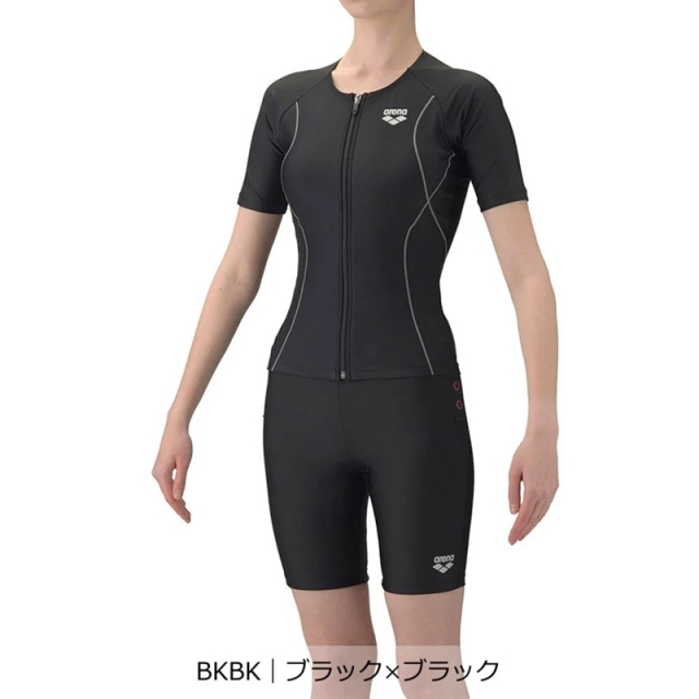 アリーナ 【すらっとセパ】フィットネスセパレーツ（カバーバック/ハーフレッグ/差し込みパッド）レディース 26SS AS6SWF48L