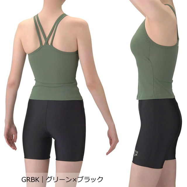 新品未使用　ペールミント ヨガウェア 上下セットMsize アリーナ フィットネスセパレーツ（ミドルレッグ/差し込みパッド