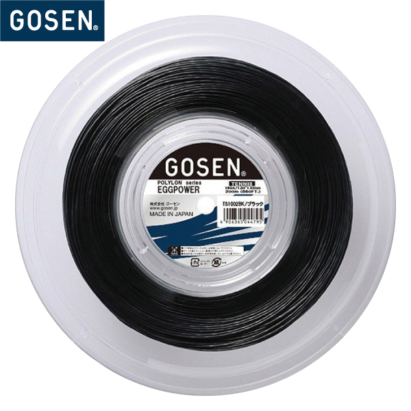 GOSEN - 【中古・未使用品】ゴーセン エッグパワー16 EGGPOWER 硬式テニス用 ガット ストリング 200mロール ブラック TS1002BK GOSEN 1.30mm-1.32mm GOSEN - 【中古・未使用品】ゴーセン エッグパワー16 EGGPOWER