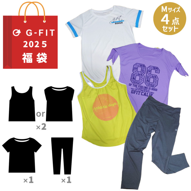 G-FIT レディースフィットネスウエア福袋【A】 Mサイズ 4点セット Tシャツ