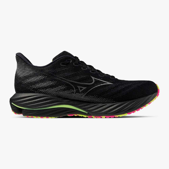 MIZUNO - ミズノ　ウェーブライダー28 ブラック×シルバー×ピンク　27.0 即納】24FW ウエーブライダー28 ブラック×シルバー×ピンク