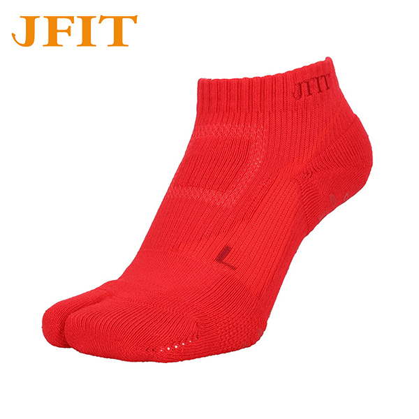 JFIT JF-SOX8 レディース レッド (23～25cm) すべり止め付き足袋型ソックス 丈8cm