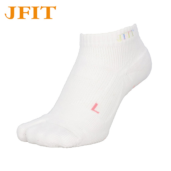 JFIT JF-SOX8 レディース ホワイト (23～25cm) すべり止め付き足袋型ソックス 丈8cm