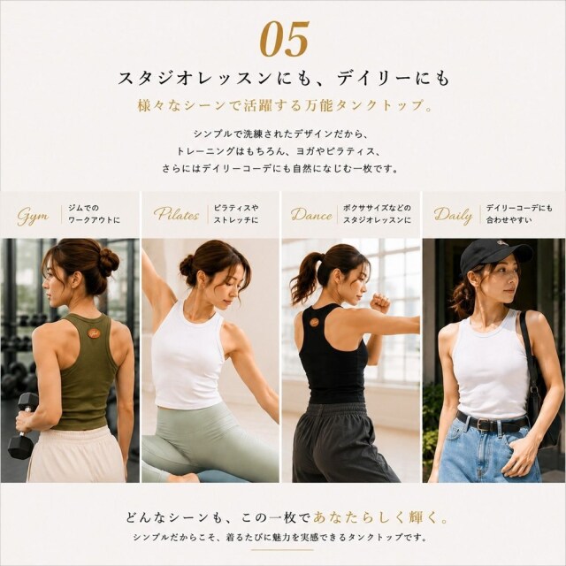 glow 美ライン タンクトップ レディース ヨガウェア