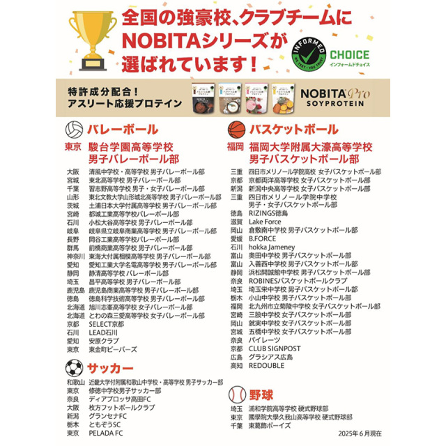 NOBITA Pro アスリート応援プロテイン 中高生 ヨーグルト味 750g ノビタプロ ソイプロテイン SOY 粉末 たんぱく含有食品