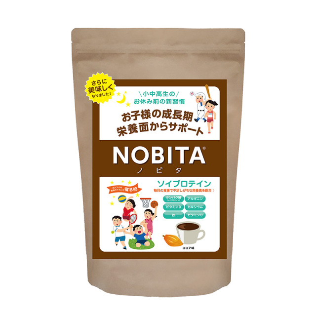 NOBITA ソイプロテイン ジュニア用 ココア味 600g ノビタ 大豆プロテイン SOY PROTEIN 粉末 パウダー たんぱく含有食品