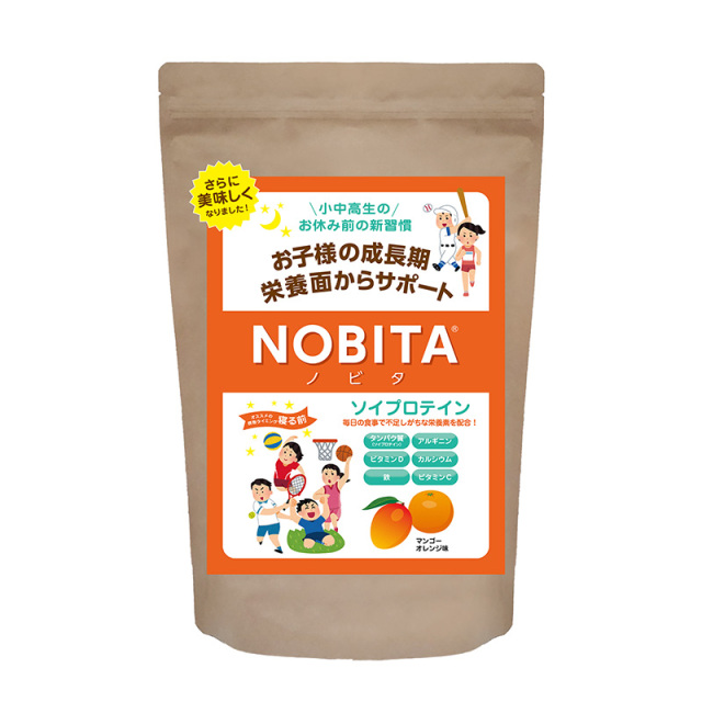 NOBITA ソイプロテイン ジュニア用 マンゴーオレンジ味 600g ノビタ 大豆プロテイン SOY PROTEIN 粉末 パウダー たんぱく含有食品