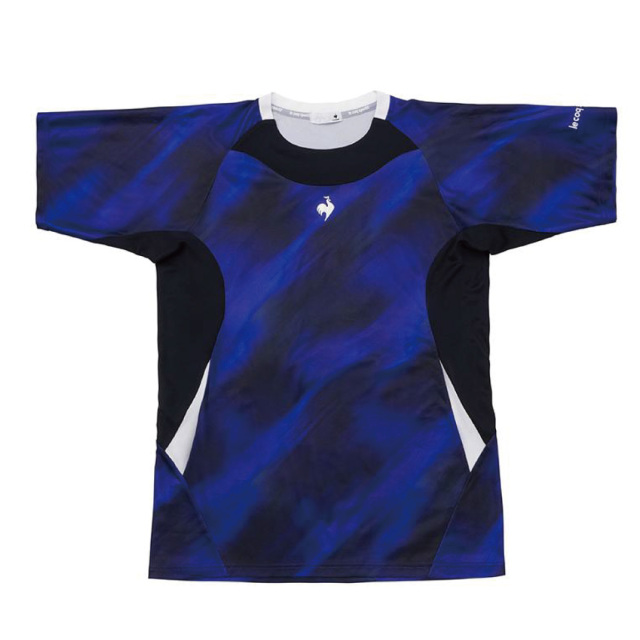 le coq sportif - ルコックスポルティフ テニスウェア 半袖Tシャツ紺 QTMUJA04メンズL新品 le coq sportif tシャツ ゲームシャツ メンズ テニスウェア 半袖