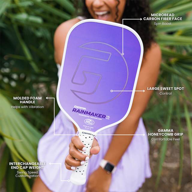 GAMMA ピックルボールパドル MICROBEAD RAINMAKER 16 パープル