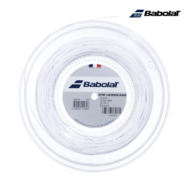 BABOLAT RPM ハリケーン 200M 243141 ホワイト／イエロー ロール 硬式