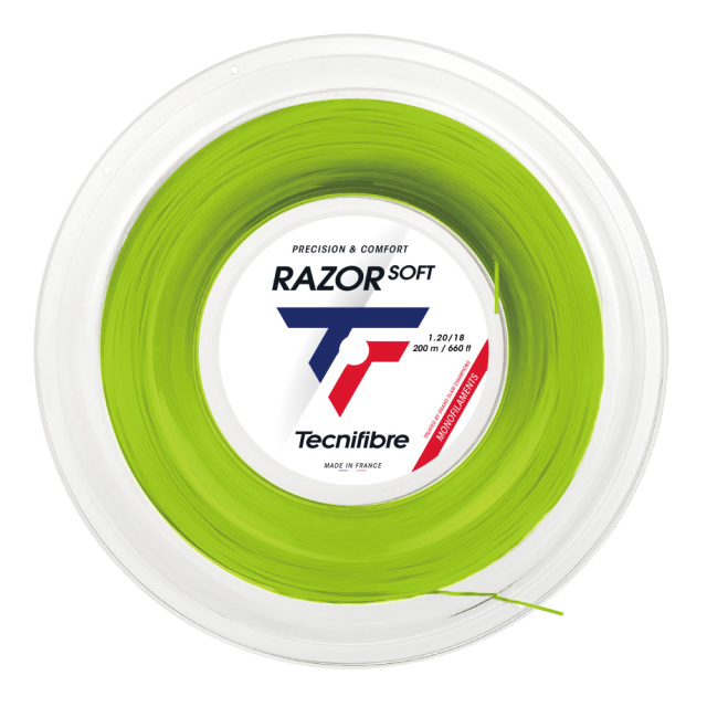 Tecnifibre　レーザーソフト　200m　ロール　カーボン　ライム　ホワイト