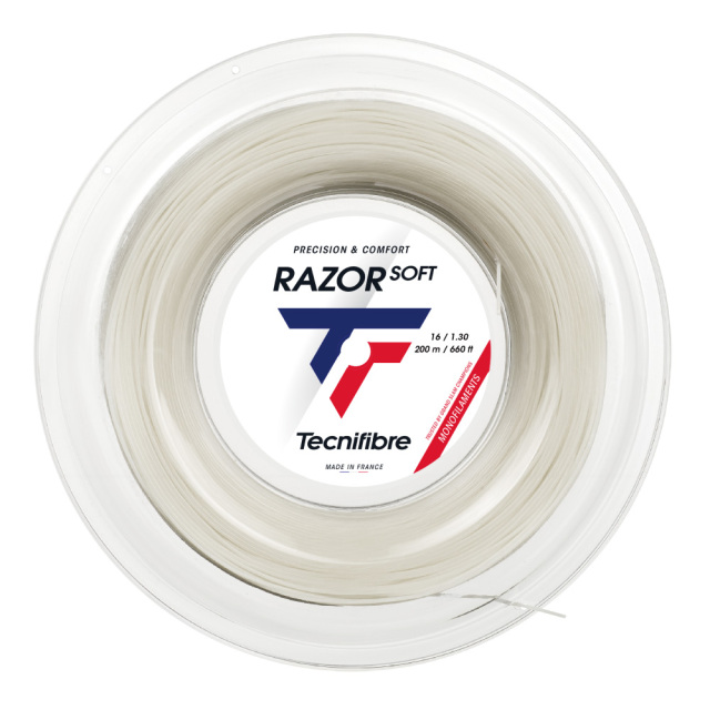 Tecnifibre　レーザーソフト　200m　ロール　カーボン　ライム　ホワイト