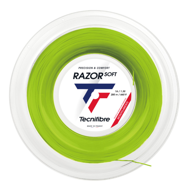 Tecnifibre　レーザーソフト　200m　ロール　カーボン　ライム　ホワイト