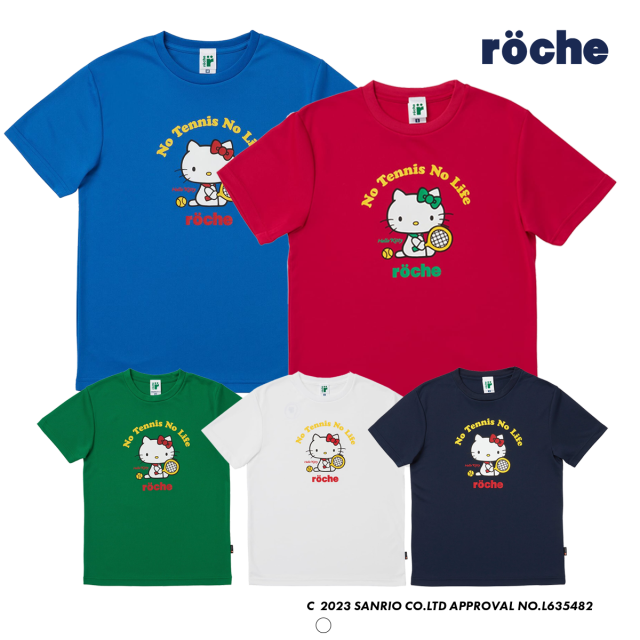 【ポスト投函対応】サンリオキャラクターズ rocheコラボTシャツ　S0001　XS　S　M　L　2023SS　抗菌・防臭　吸汗速乾　UV(UPF50)