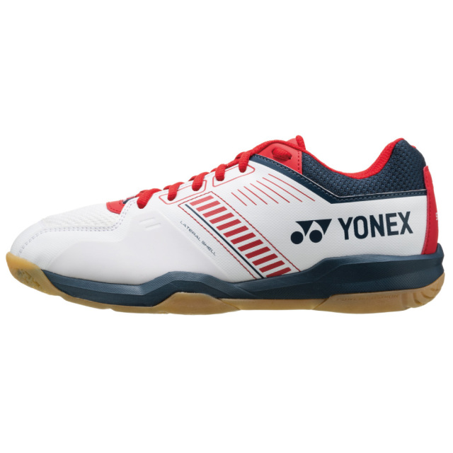 YONEX　パワークッションストライダーフロー　ホワイト／ネイビー／レッド　ローカット　3E設計　SHBSF1-784