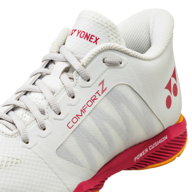 YONEX 　パワークッション コンフォート Z ワイド ミッド　オフホワイト/レッド　ミッドカット　4Eワイド設計　SHBCFZ3WM-236