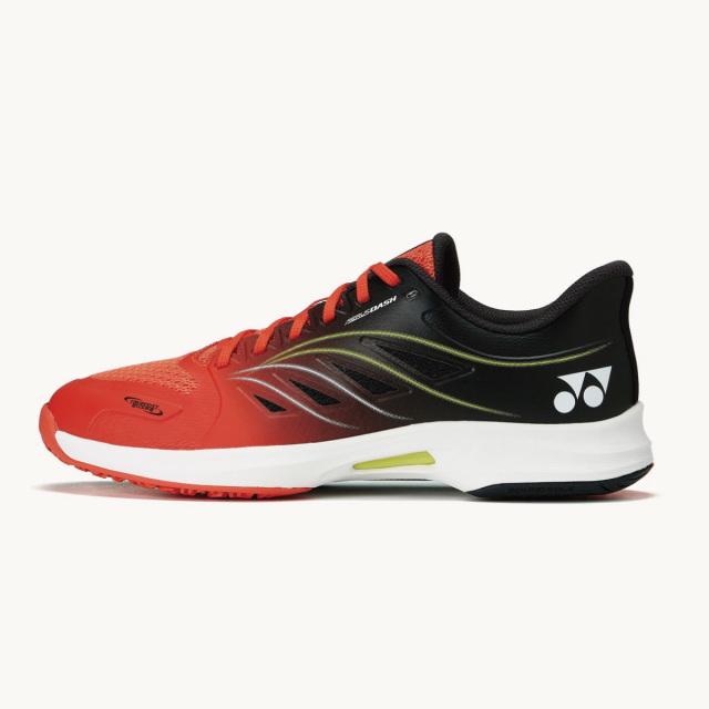 YONEX 　パワークッションエアラスダッシュ5 G  クレー・砂入り人工芝用　フレイムレッド／ブラック