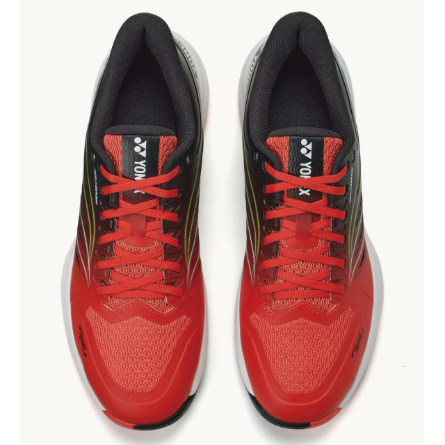 YONEX 　パワークッションエアラスダッシュ5 G  クレー・砂入り人工芝用　フレイムレッド／ブラック