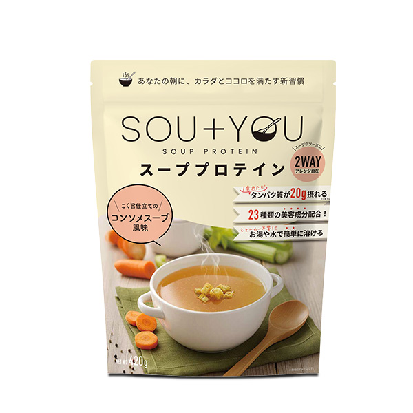 マイルーティーン スーププロテイン SOU+YOU コンソメスープ風味 420g