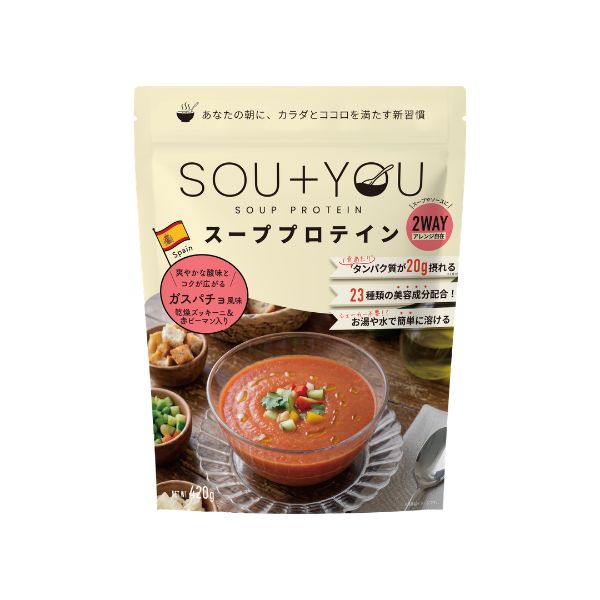 マイルーティーン スーププロテイン SOU+YOU ガスパチョ風味 420g (約10食分)