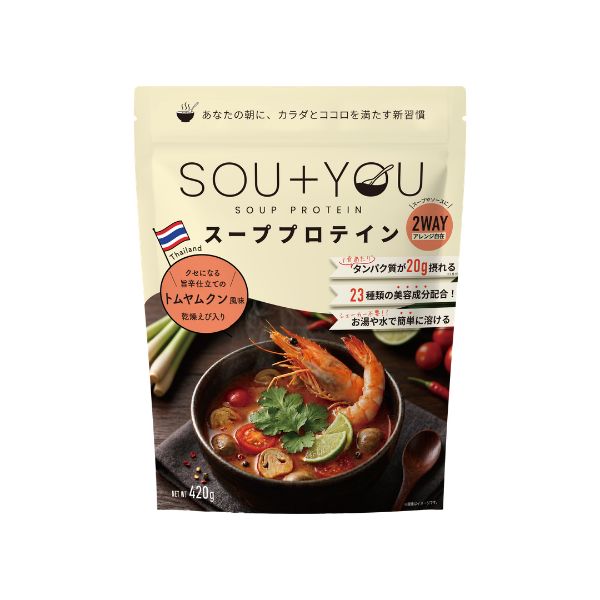 マイルーティーン スーププロテイン SOU+YOU トムヤムクン風味 420g 
