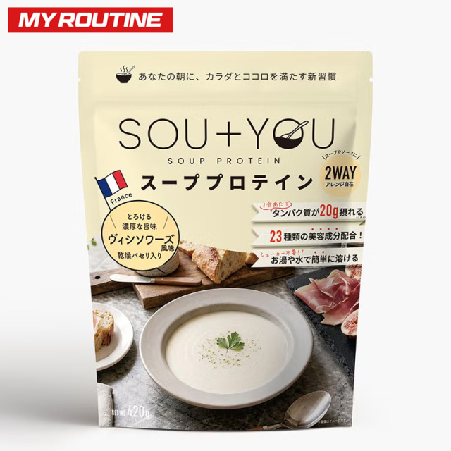 マイルーティーン スーププロテイン SOU+YOU ヴィシソワーズ風味 420g (約10食分)