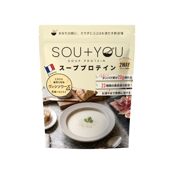 マイルーティーン スーププロテイン SOU+YOU ヴィシソワーズ風味 420g (約10食分)