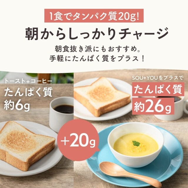 マイルーティーン スーププロテイン SOU+YOU ヴィシソワーズ風味 420g (約10食分)