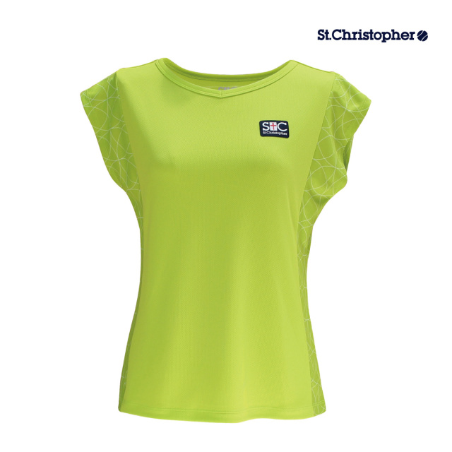 【ポスト投函対応】St.Christopher  サイドクロワゾンゲームシャツ  STC-BDW2363-LG　2024SS ライムグリーン　セントクリストファー  レディース　テニス